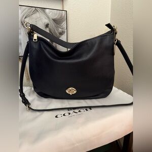 Coach Navy Blue Leather Shoulder Bag